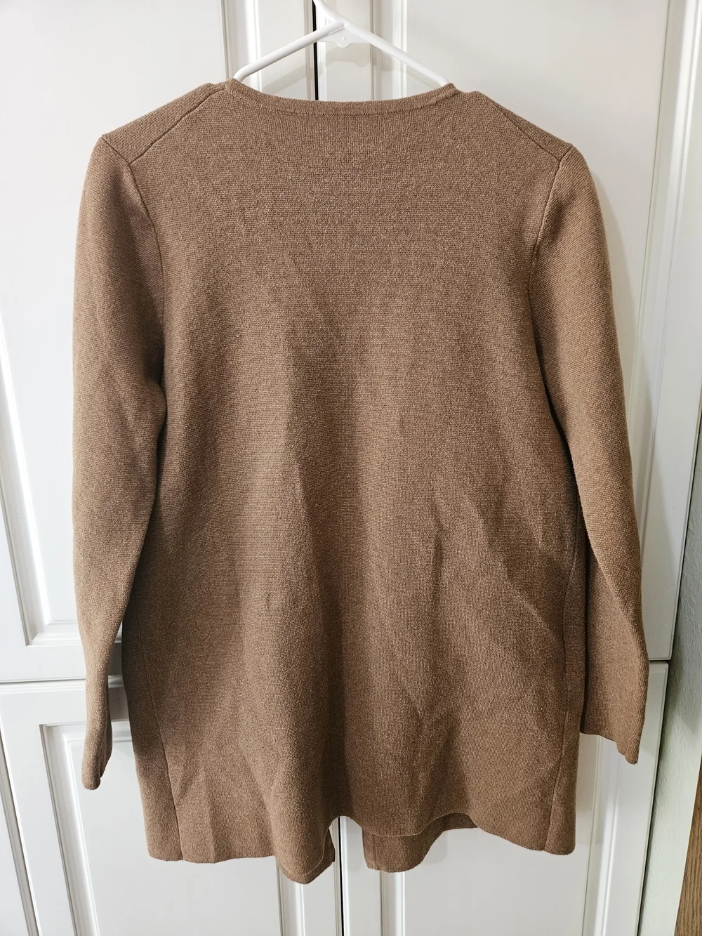 J. Crew 100% Cotton Tan Cardigan Coatigan Minimalist Boho Chic Dark Academia